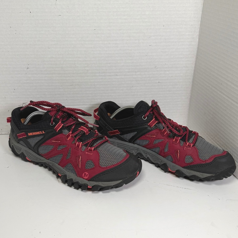 Merrell All Out Blaze Womens 9 Hiking Shoes Pomegranate Red Black J37662 Vibram